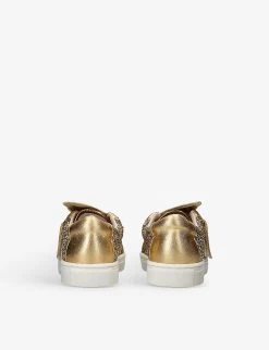 Sophia Webster Butterfly-embellished Glitter Low-top Textile Trainers 3-8 Years -Kid Couture R04159850 GOLD ALT03