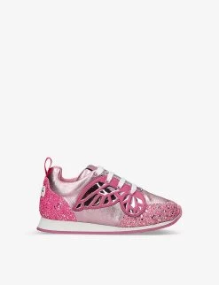 Sophia Webster Chiara Glittered Leather Low-top Trainers 1-8 Years