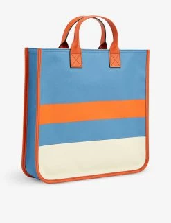 Gucci Logo-print Striped Woven Kids' Tote Bag -Kid Couture R04160241 MULTICOLORDEEPORAN ALT02