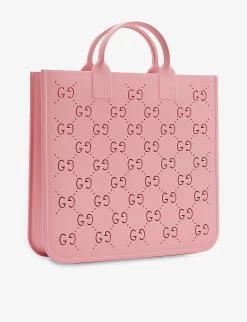 Gucci Monogram Top-handle Rubber Tote Bag -Kid Couture R04160242 BUTTERFLYPINK ALT02