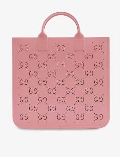 Gucci Monogram Top-handle Rubber Tote Bag