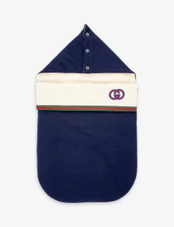 Gucci Logo-embroidered Striped Stretch-cotton Baby Nest