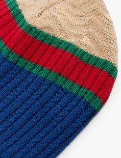 Gucci Striped Chunky-knit Wool Beanie -Kid Couture R04160259 NAVYBEIGE ALT02