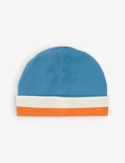Gucci Brand-print Stripe-pattern Cotton-jersey Hat 5 Gucci Brand-print Stripe-pattern Cotton-jersey Hat -Kid Couture R04160260 SAPPHIREORANGE ALT02