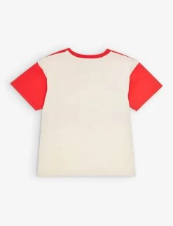 Gucci Logo-print Stripe-pattern Cotton-jersey T-shirt 6-36 Months -Kid Couture R04160266 SUNKISSEDLOBREDMC ALT02