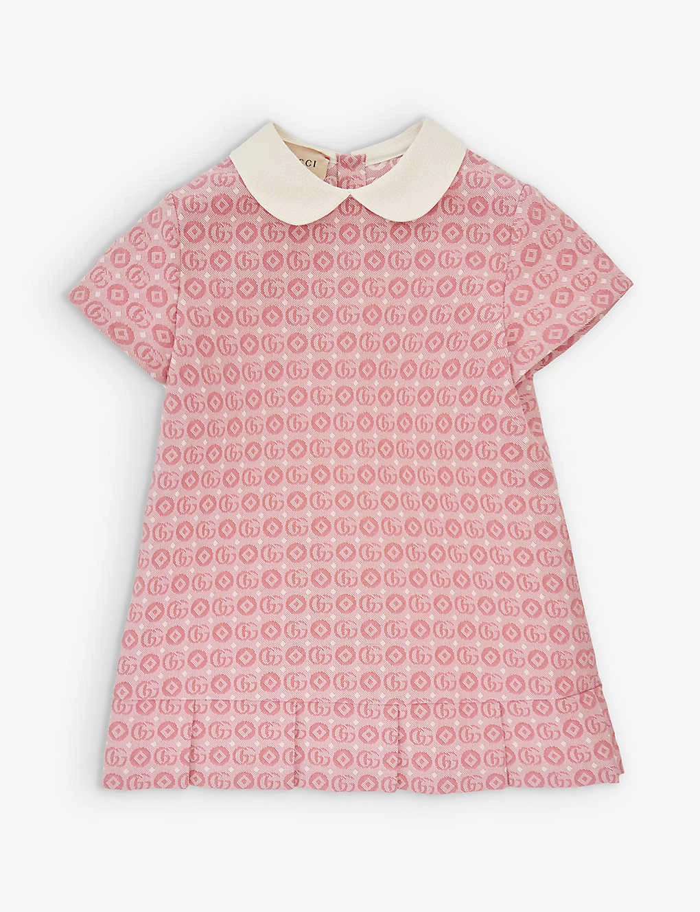 Gucci Monogram-pattern Peter-pan Collar Cotton-blend Mini Dress 12-36 Months 1 Gucci Monogram-pattern Peter-pan Collar Cotton-blend Mini Dress 12-36 Months