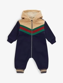 Gucci Quilted-hood Cotton-jersey Romper 3-12 Months