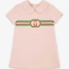Gucci Logo-embroidered Peter-pan Collar Cotton-jersey Dress 6-36 Months