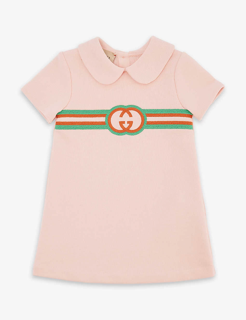 Gucci Logo-embroidered Peter-pan Collar Cotton-jersey Dress 6-36 Months 1 Gucci Logo-embroidered Peter-pan Collar Cotton-jersey Dress 6-36 Months