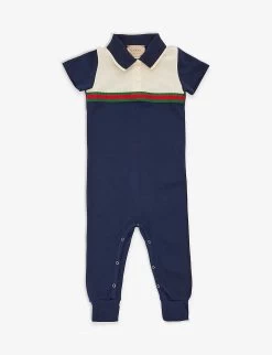 Gucci Contrast-trim Stretch-cotton Babygrow 0-18 Months
