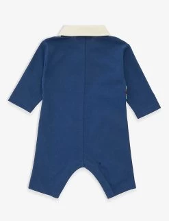 Gucci Logo-print Cotton-jersey Babygrow 0-9 Months -Kid Couture R04160295 PRUSSIANBLUEMX ALT02