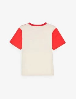 Gucci Logo-print Stripe-pattern Cotton-jersey T-shirt -Kid Couture R04160302 SUNKISSEDLOBREDMC ALT02