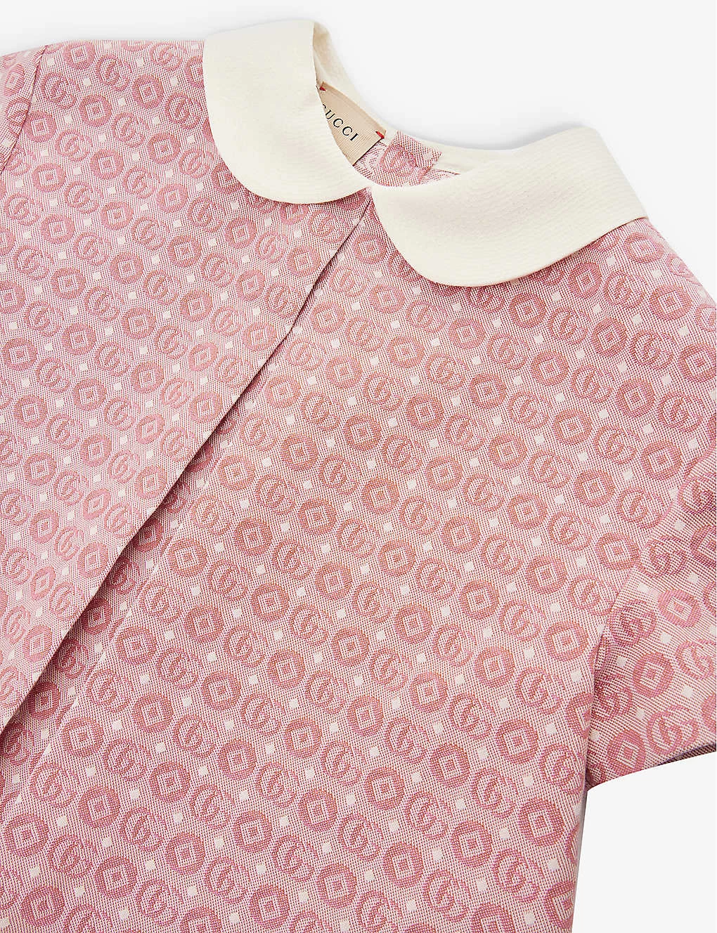 Gucci Peter-pan Collar Monogram-embroidery Cotton-blend Dress 4-12 Years 2 Gucci Peter-pan Collar Monogram-embroidery Cotton-blend Dress 4-12 Years - Image 2