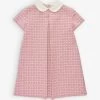 Gucci Peter-pan Collar Monogram-embroidery Cotton-blend Dress 4-12 Years