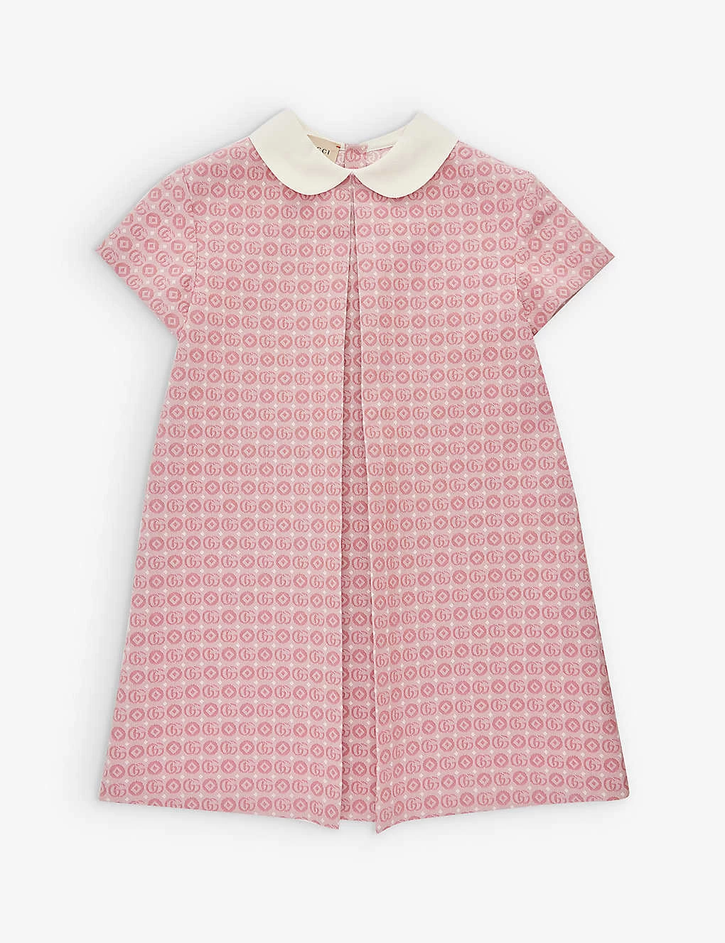 Gucci Peter-pan Collar Monogram-embroidery Cotton-blend Dress 4-12 Years 1 Gucci Peter-pan Collar Monogram-embroidery Cotton-blend Dress 4-12 Years