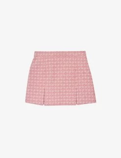 Gucci Monogram-pattern High-rise Cotton-blend Mini Skirt
