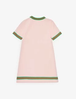 Gucci Ribbed-neck Short-sleeve Cotton-jersey Dress 4-12 Years -Kid Couture R04160314 SMOOTHPINKMIX ALT02