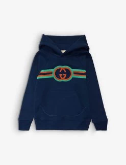 Gucci Logo-embroidered Cotton-jersey Hoody 4-12 Years