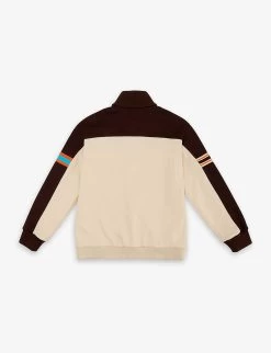 Gucci Logo-embroidered Striped Woven Jacket 6-12 Years -Kid Couture R04160323 DKCHOCOLATEIVORYMX ALT02