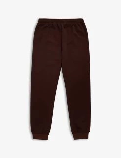 Gucci Logo-embroidered Elasticated-waist Cotton-blend Jogging Bottoms 6-12 Years -Kid Couture R04160324 DKCHOCOLATEIVORYMX ALT02