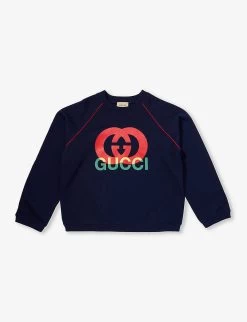 Gucci Logo-print Raglan-sleeve Cotton-jersey Sweatshirt 4-12 Years