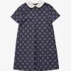 Gucci Brand-pattern Pleated-front Cotton Dress 6-12 Years