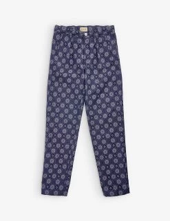 Gucci G G Geometric Jacquard-denim Trousers 12 Years