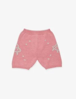 Gucci Floral-embroidered Knitted Wool Shorts 8-12 Years