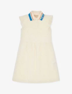 Gucci Logo-collar Jacquard-pattern Cotton-jersey Dress