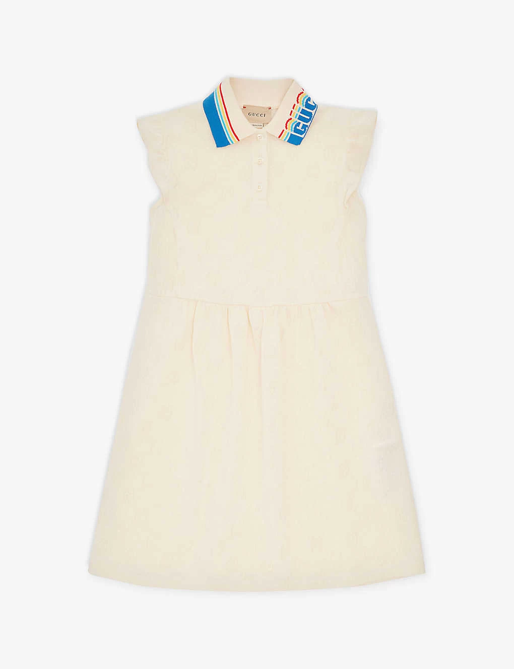 Gucci Logo-collar Jacquard-pattern Cotton-jersey Dress 1 Gucci Logo-collar Jacquard-pattern Cotton-jersey Dress