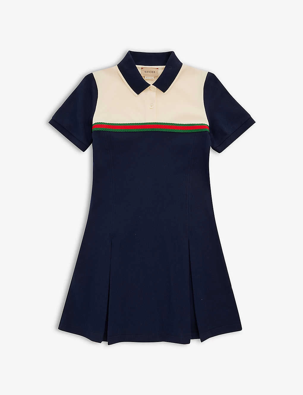 Gucci Striped Polo Stretch-cotton Dress 4-12 Years 1 Gucci Striped Polo Stretch-cotton Dress 4-12 Years