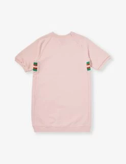 Gucci Logo-embroidered Cotton-jersey Dress 4-12 Years -Kid Couture R04160349 SMOOTHPINKMIX ALT02