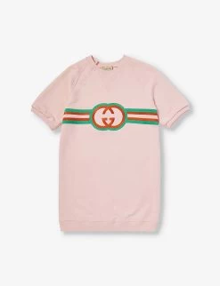 Gucci Logo-embroidered Cotton-jersey Dress 4-12 Years