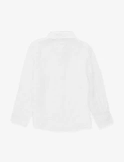 Reiss Ruban Long-sleeve Linen Shirt 4-12 Years -Kid Couture R04160594 WHITE ALT02