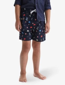 Reiss Augustus Beach-print Stretch Recycled-polyester Shorts 4-12 Years 8 Reiss Augustus Beach-print Stretch Recycled-polyester Shorts 4-12 Years -Kid Couture R04160602 NAVY ALT03