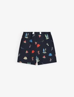 Reiss Augustus Beach-print Stretch Recycled-polyester Shorts 4-12 Years