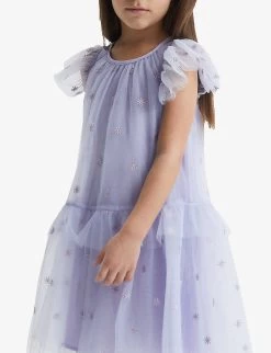 Reiss Fifi Embroidered-tulle Woven Dress 4-12 Years -Kid Couture R04160603 LILAC ALT03