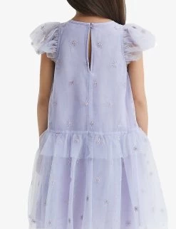 Reiss Fifi Embroidered-tulle Woven Dress 4-12 Years -Kid Couture R04160603 LILAC ALT04