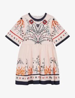 Reiss Ania Floral-print Woven Dress 10-12 Years