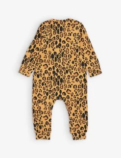 Mini Rodini Basic Leopard-print Long-sleeve Jumpsuit 1-9 Months 5 Mini Rodini Basic Leopard-print Long-sleeve Jumpsuit 1-9 Months -Kid Couture R04161015 BEIGE ALT02