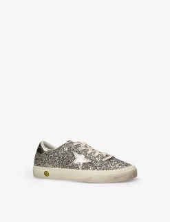 Golden Goose May Star-embellished Glitter Leather Low-top Trainers 6-9 Years -Kid Couture R04165018 GOLDCOMB ALT02