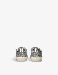 Golden Goose May Glitter Star-embellished Leather Trainers 6-9 Years -Kid Couture R04165022 SILVER ALT03