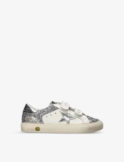 Golden Goose May Glitter Star-embellished Leather Trainers 6-9 Years
