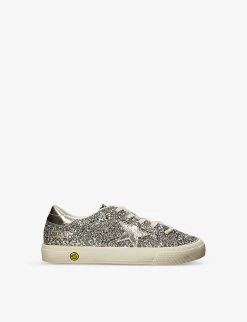 Golden Goose May Glitter Star-embellished Low-top Leather Trainers 6-9 Years