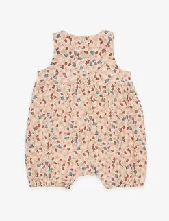 Kim Floral-print Organic-cotton Dungarees 3-24 Months -Kid Couture R04166452 MARGUERIT ALT02
