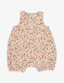 Kim Floral-print Organic-cotton Dungarees 3-24 Months