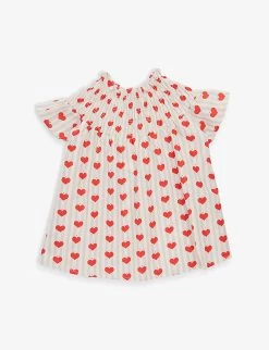 Vivi Striped Heart-print Organic-cotton Dress 6 Months-3 Years -Kid Couture R04166453 AMOURBLUESTRIPE ALT02