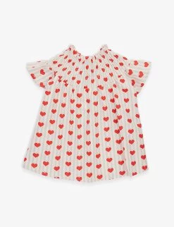 Vivi Striped Heart-print Organic-cotton Dress 6 Months-3 Years