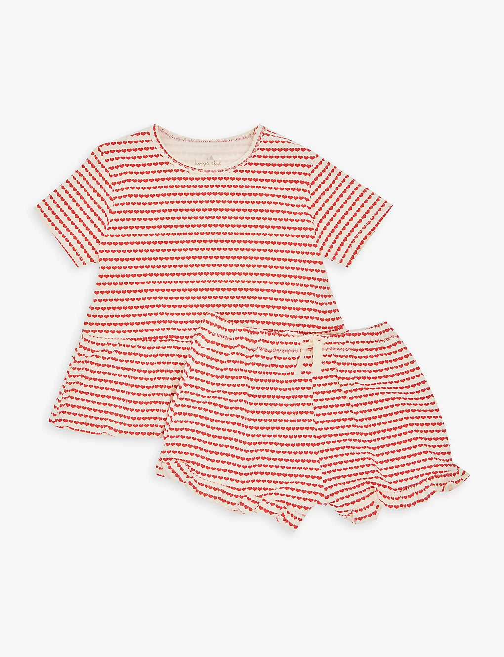 Heart-print Frilled Stretch-organic Cotton Dress And Shorts Set 9 Months-4 Years 1 Heart-print Frilled Stretch-organic Cotton Dress And Shorts Set 9 Months-4 Years