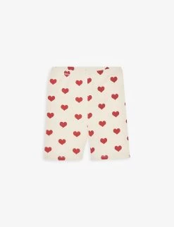 Reya Heart-print Stretch-organic Cotton Blend Shorts 9 Months-3 Years